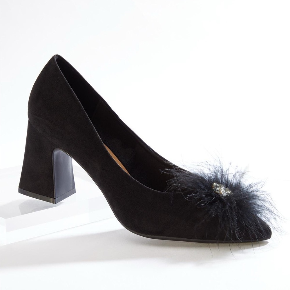 Cato feather jewel pumps